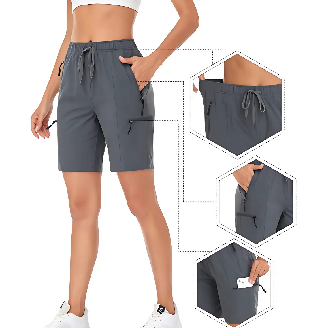 Short randonnée femme kaki - Image 16