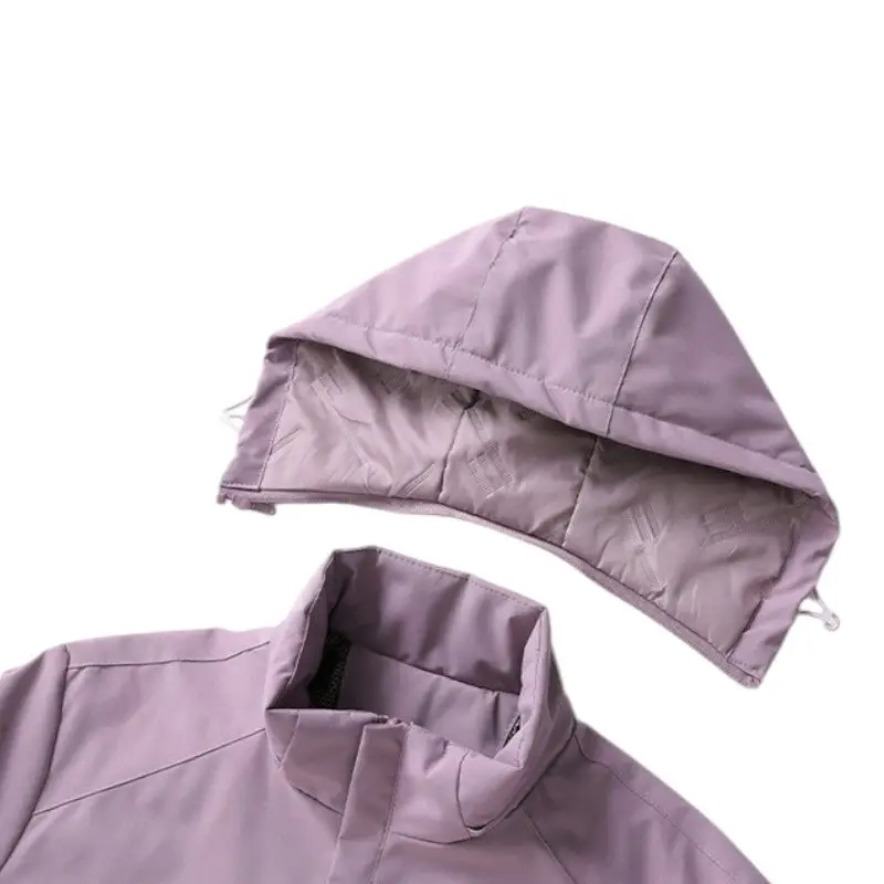 Veste chauffante automne hiver avec capuche amovible femme - Image 9