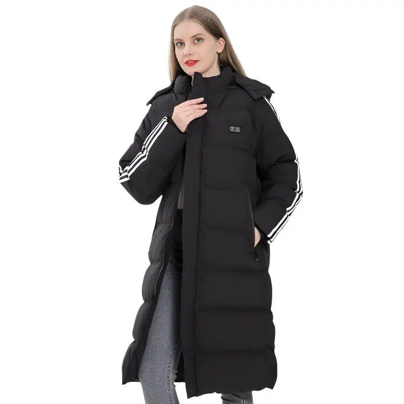 Veste longue chauffante 11 zones noire pour femme - Image 3