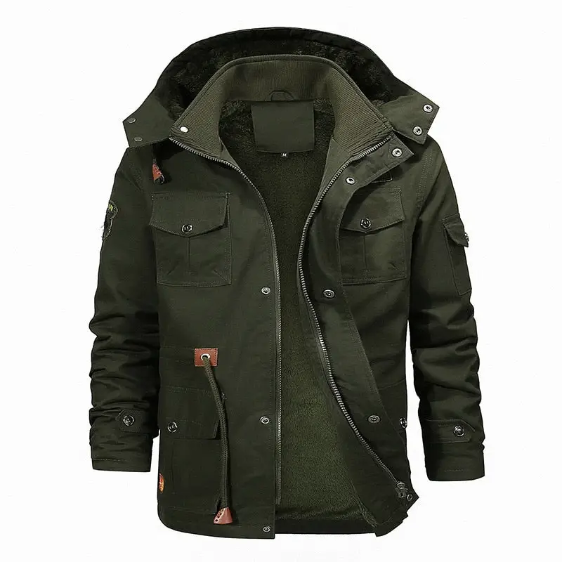 Veste militaire chaude pour homme vintage - Image 9