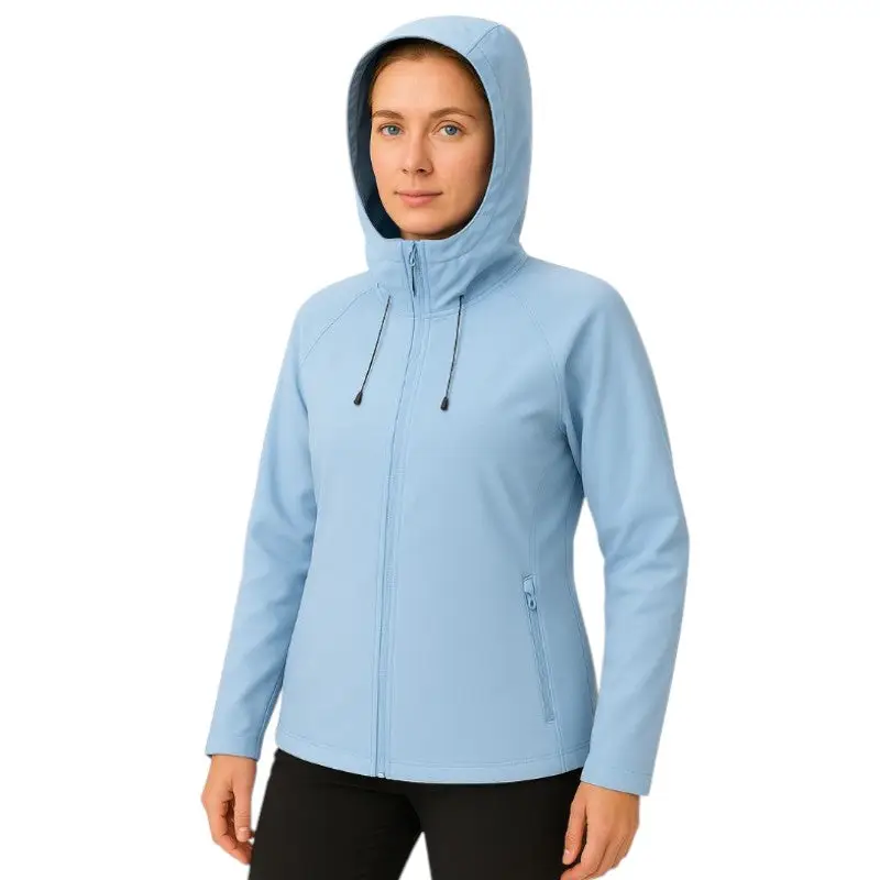Veste softshell polaire femme chaude avec capuche coupe-vent - Image 18