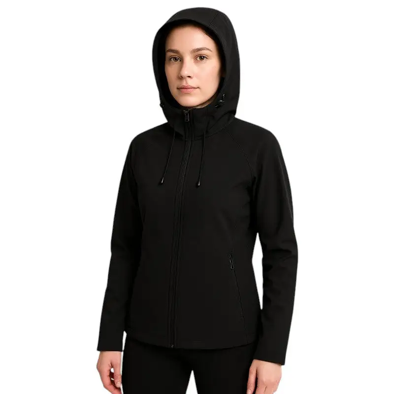 Veste softshell polaire femme chaude avec capuche coupe-vent - Image 21