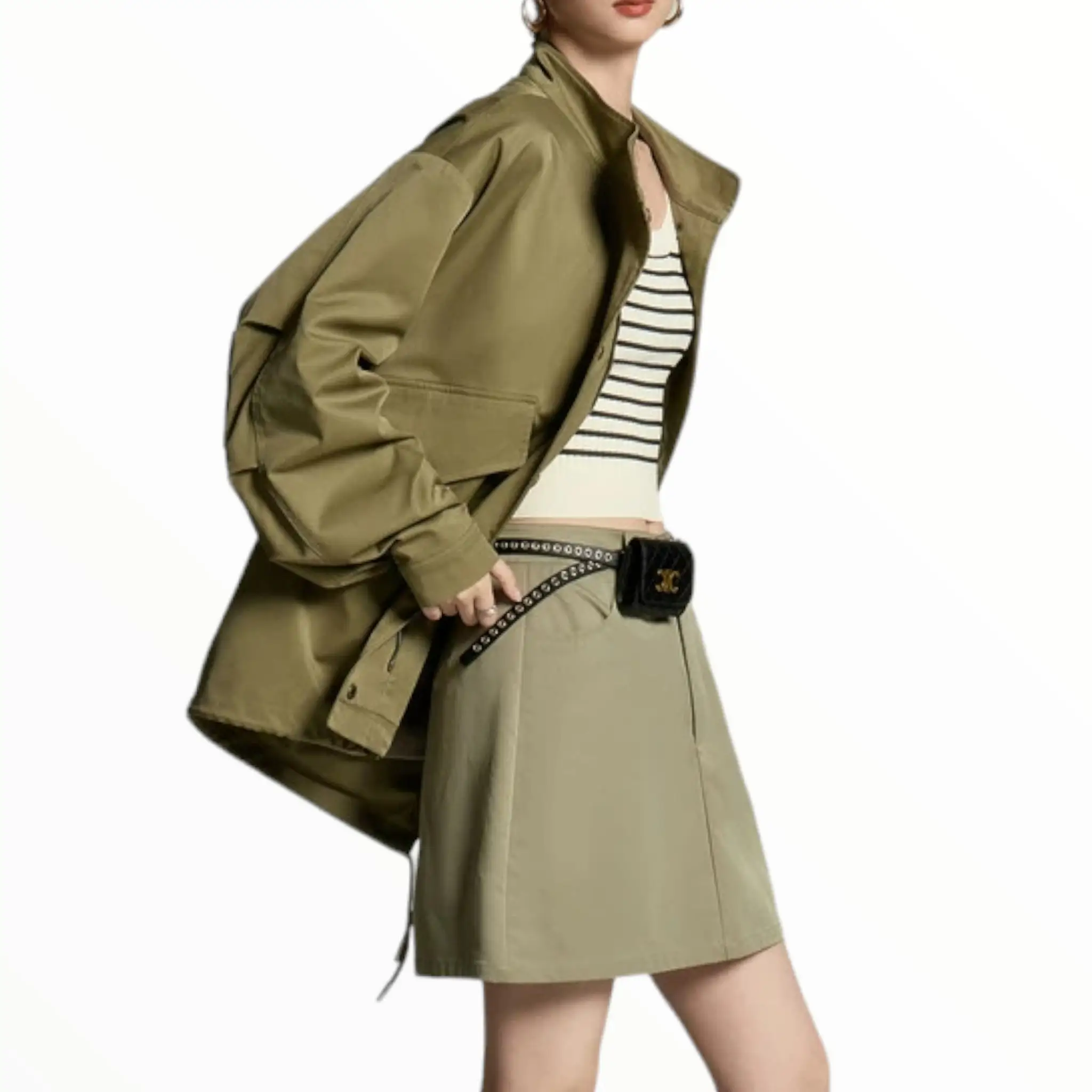 Veste verte militaire femme - Image 4